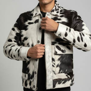 Dernier style de veste en cuir de vache véritable, design personnalisé, haute qualité, style vintage, pour l'hiver - Product Image 6