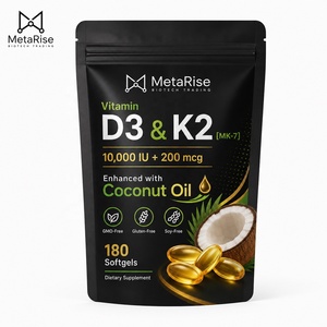 180 <span class=keywords><strong>Capsules</strong></span> Molles <span class=keywords><strong>de</strong></span> Vitamine D3 K2 pour Adultes & Complément Naturel pour la Santé Osseuse avec Service <span class=keywords><strong>de</strong></span> Dropshipping Pris en Charge - Product Image 1