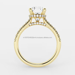 Anillo fino de estilo Vintage de oro de 14 quilates, Diamante cultivado en laboratorio certificado IGI, Perla de lujo, compromiso para mujer, regalo de aniversario de boda, bisel - Product Image 5