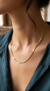 Cadena de Oro Amarillo Sólido de 14k con Eslabones Tipo Cable y Acabado Pulido para Colgante - Product Image 3