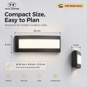 Modern 12W IP65 Outdoor <b>LED</b> Wall <b>Light</b> <b>Warm</b> White Iron Acrylic Slim Surface Mounted For Villa Balcony Corridor Entrance - Product Image 2