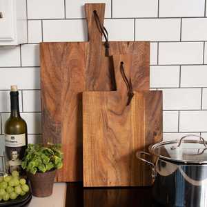 Planche à découper en bois d'acacia artisanale de formes personnalisées : Planche de cuisine et de service rustique - Product Image 6