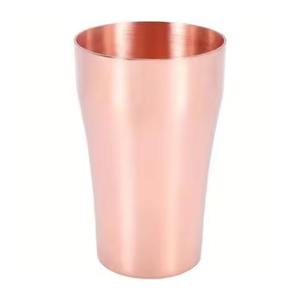 Gobelet à boire en cuivre uni avec bord large et ouvert, paroi droite, fond étroit, surface lisse, simple, en métal, pour la salle à manger - Product Image 6