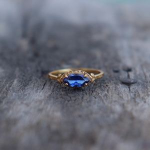 Anillo de Rama de Zafiro Azul Natural, Plata de Ley 925, Chapado en Oro de 14K, Hecho a Mano, Certificado IGI, Joyería de Lujo para Aniversario - Product Image 3