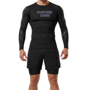 Conjunto de Rashguard y Pantalones Cortos para MMA y BJJ, Transpirable, de Secado Rápido, con Diseño Personalizado Sublimado, Spandex/Poliéster de Doble Capa, para Gimnasio y Combate - Product Image 1