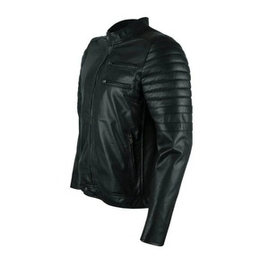 Black Slim Fit Cafe Racer <b>Retro</b> <b>Jacket</b> - Product Image 4