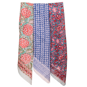 Écharpes carrées de grande taille en coton imprimé floral coloré 100X100cm Bandana Craftjaipur Multifonctionnelles pour l'extérieur, été, unisexe - Product Image 4