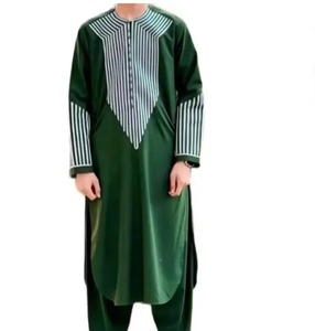 Men Traditional Afghan Shalwar Kameez Set Green Embroidered Ethnic Long Sleeve <b>Islamic</b> Clothing Outfit - Product Image 5