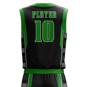 Tenue de basketball moderne - Ensemble maillot et short sublimé à col en V - Vêtements de sport légers et performants pour équipe de basketball - Product Image 4