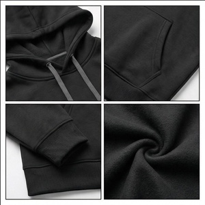 Sweat-shirt décontracté pour homme, noir, avec imprimé NA, poche avant, coupe classique, pour l'automne - Product Image 4