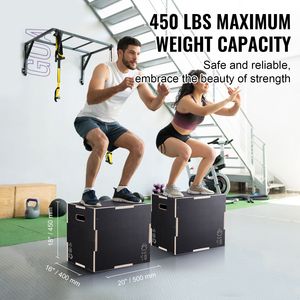Pedana Pliometrica 3-in-1 in Legno da 20/18/16 Pollici, Antiscivolo, per Esercizi di Agilità e Fitness, Realizzata in Materiale EVA - Product Image 2