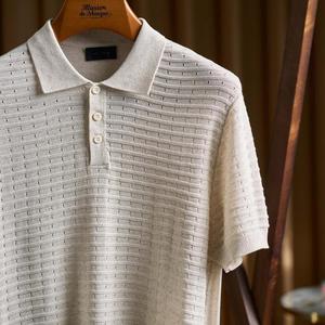 เสื้อโปโลผู้ชาย แขนสั้น ผ้าฝ้ายถัก สีพื้น ระบายอากาศได้ดี สไตล์ลำลอง - Product Image 3