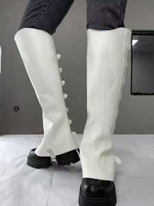 OEM Custom Leather <b>Half</b> <b>Chaps</b> Soft Cowhide Equestrian Horse Riding Gaiters Heavy Duty Riding Boot <b>Chaps</b> LHC-0057 - Product Image 2