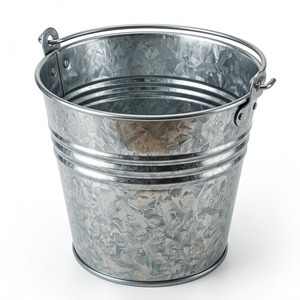 Cubo de acero galvanizado con asa de alambre, cubo metálico para jardín, cubo de hierro de calidad creativa, cubo con revestimiento de zinc y asa - Product Image 1