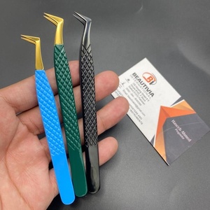 แหนบขนตาปลอมสำหรับต่อขนตาโลโก้แบบกำหนดเองโลโก้ได้อย่างเป็นมืออาชีพทำจากสเตนเลสญี่ปุ่นมีด้ามจับแข็งแรงทนทาน - Product Image 5