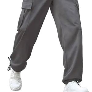 กางเกงวิ่งผ้าใบน้ำหนักเบาสำหรับผู้ชายกางเกงโอเวอร์ไซส์แบบลำลองเอวยางยืดระบายอากาศผ้าฝ้ายออกแบบได้ตามต้องการ - Product Image 1