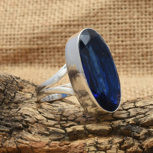 Anillo de Topacio Azul, Plata de Ley 925, Anillo de Topacio Azul Hecho a Mano, Anillo de Joyería Elegante - Product Image 6