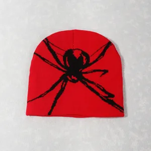 Red Jacquard <b>Knitted</b> Unisex Winter Beanie Y2K Style <b>Animal</b> <b>Pattern</b> Common Fabric Adult Size 56-58CM - Product Image 6