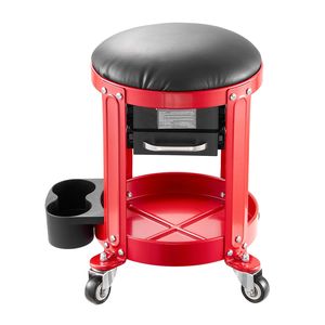 Sgabello da Meccanico con Ruote, Capacità 136 kg, Sedile Imbottito e Altezza Fissa per Garage/Lavoro - Product Image 1
