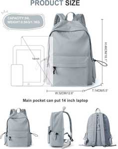 Stylish Large Capacity <b>Student</b> bag School <b>Backpack</b> Waterproof College Bookbag with Drawstring Side Pockets for Teens - Product Image 3