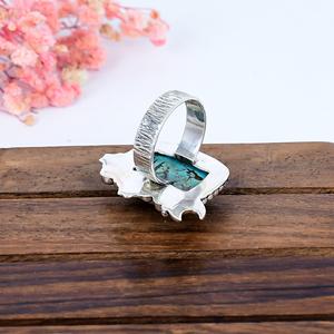 Handcrafted Turquoise Moon Star Ring Vintage Sterling Silver Heavenly Bohemian Jewelry Unique Birthday <b>Gift</b> - Product Image 2