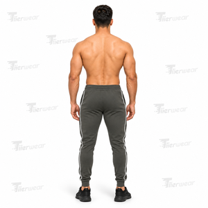 Performance <b>Skinny</b> <b>Jogger</b> Pants for <b>Men</b> Polyester Spandex Slim <b>Fit</b> Training Gym Running Track Pants Custom OEM Private Label - Product Image 4