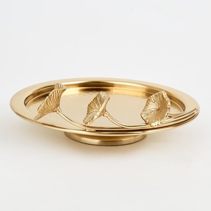 Premium Hand-Hammered <b>Gold</b> Metal Bowl Set Designer Floral Accent Fruit Dish & Oval <b>Tray</b> Luxury Indian Craftsmanship Metalware - Product Image 4