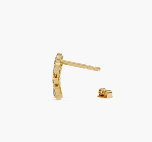 Boucles d'oreilles en diamant de laboratoire plaqué or vintage en gros, certifiées IGI, design personnalisé en forme de goutte pour femme - Cadeau d'anniversaire de mariage - Product Image 2