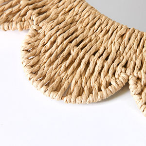 Espejo de Pared con Forma de Flor de Cuerda de Papel Estilo Boho, Espejo Decorativo de Mimbre Hecho a Mano, Decoración de Pared Boho de Fibra Natural, Espejo Decorativo para el Hogar - Product Image 3