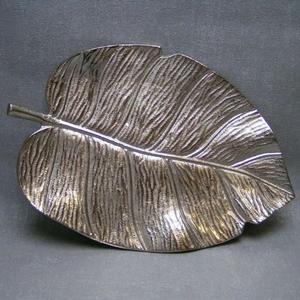 Plateau en feuille d'argent pour fruits, plat décoratif en forme de feuille, décoration de table, plateaux de service, artisanat métallique, fournitures pour événements - Product Image 6
