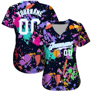 Maillot de softball personnalisé avec motifs graffiti blancs et violets, uniforme authentique pour équipe féminine, sublimation en gros - Product Image 1