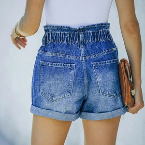 Women's Simple Summer Denim <b>Shorts</b> <b>High</b> <b>Waist</b> Stretch Folding Denim <b>Jean</b> <b>Shorts</b> Hot Breathable Pants Double Side Color - Product Image 6