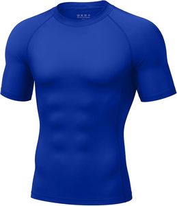 เสื้อรัดรูปแขนสั้นสำหรับผู้ชาย ป้องกันรังสียูวี 50+ สำหรับกีฬาบราซิลเลียนยิวยิตสู ชุดเบสเลเยอร์สำหรับว่ายน้ำ MMA โนกิ เล่นเซิร์ฟ ผลิตจากไนลอนและสแปนเด็กซ์ - Product Image 4