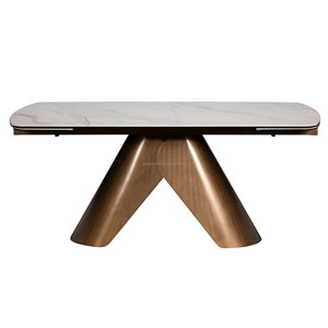 Ensemble de table à manger moderne avec 4 chaises rembourrées, plateau en bois extensible, design mid-century pour meubles de maison - Product Image 3