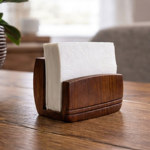 Modern Wooden <b>Tissue</b> Box Stand with Sun and Wave Design Eco-Friendly Handmade Durable Free-Standing for Bathroom or Kitchen Use - Product Image 6