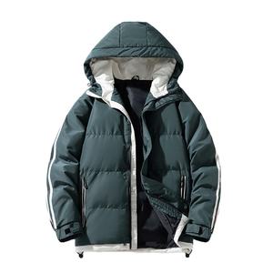 Veste d'hiver pour homme à capuche en coton rembourré décontractée pour l'extérieur avec logo personnalisé OEM - Product Image 1