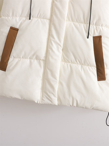 Veste matelassée unie en tricot de haute qualité pour femme avec fermeture éclair, imperméable, pour l'hiver, grande taille, prix de gros - Product Image 4