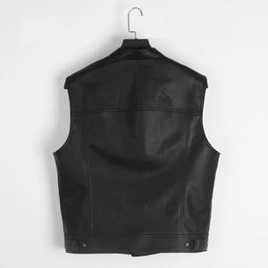 VIBE SEWN Custom Embroidery <b>Men's</b> Genuine <b>Leather</b> <b>Vest</b> Fashion New Design Motorbike <b>Vest</b> Breathable Windproof Eco-Friendly - Product Image 2