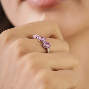 Nouveautés : Bague artisanale en argent sterling 925 avec saphir rose serti sur griffes, bijoux fins pour femmes - Product Image 4