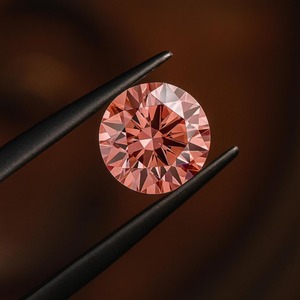 เพชรกลมสีชมพูเพาะเลี้ยงในห้องปฏิบัติการสำหรับเครื่องประดับสั่งทำ - Product Image 1