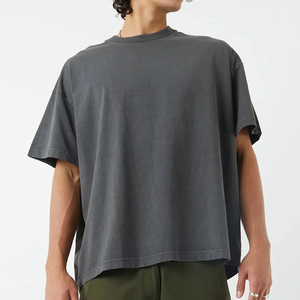 Camisetas de Moda con Cuello Alto, Corte Regular, Estilo Vintage, Tejido Grueso, 100% Algodón Orgánico, Hombros Caídos, Tallas Grandes - Product Image 6