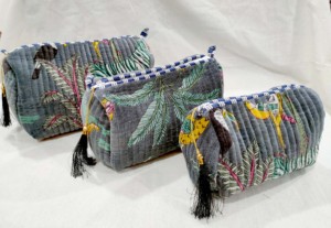 Juego de Bolsas de Terciopelo Bordadas, Estilo Bohemio, con Cierre de Cremallera, Multifuncionales, 3 Piezas - Product Image 3