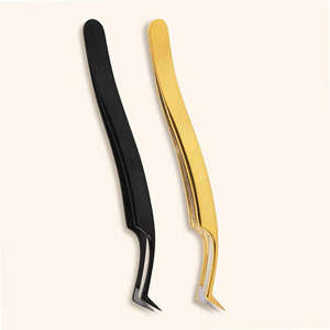 Service OEM ODM, pince à épiler professionnelle en acier inoxydable personnalisée pour extensions de cils, droite 6 mm, 75 degrés, volume, meilleurs outils pour les cils - Product Image 3