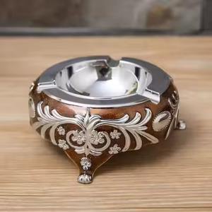 Cendrier en métal de qualité supérieure, résistant à la chaleur, pour cigarettes, cigares, tabac, décoration de table pour la maison, le bureau, l'hôtel, le bar, cadeau - Product Image 1