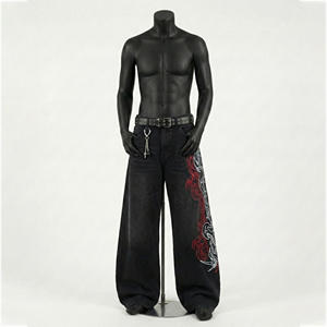 กางเกงยีนส์เดนิมทรงตรงสำหรับผู้ชาย คุณภาพสูง สไตล์ฮิปฮอป ลุคสตรีท ผ้าฝ้าย 100% ระบายอากาศได้ดี รุ่นปี 2026 - Product Image 1