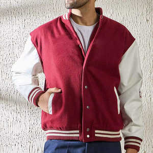 Chaqueta Varsity de Mezclilla con Logotipo Personalizado para Hombre, Cierre con Botones, Bolsillos, Chaqueta Bomber de Béisbol para Invierno, Cálida para Exteriores - Product Image 1
