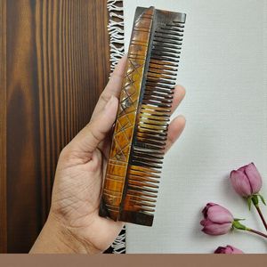 Peigne à barbe artisanal de 5 pouces en os de buffle naturel, peigne à dents larges pour hommes, peigne de luxe pour barbe et cheveux, style viking - Product Image 4