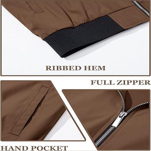 High Quality Men's Autumn Bomber <b>Jacket</b> Zipper Closure Custom Logo Design Solid Color Outwear Coats Wholesale Price <b>Jackets</b> Oem - Product Image 5