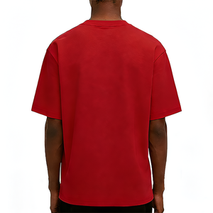 Camiseta Oversize Personalizada para Hombre, 100% Algodón, Gruesa, con Empalmes, 260Gsm, Estilo Urbano, Lavado Desgastado, Lisa, OEM, Venta al por Mayor - Product Image 2