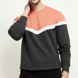 Sudadera de Cuello Redondo con Bloques de Color para Hombre, Corte Regular, Manga Larga, Informal, Primavera, 100% Algodón, Transpirable - Product Image 4